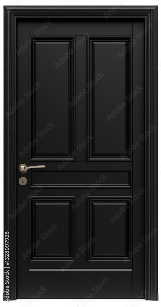 A detailed image showing a closed dark wooden interior door A detailed image showing a closed dark wooden interior door
