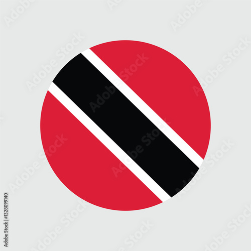 Trinidad and Tobago flag as round glossy icon
