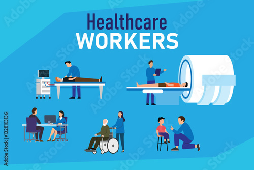 Healthcare Workers and Medical Professionals – Modern Healthcare 2d flat vector illustrations