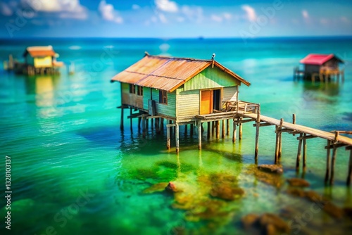 Miniature Seascape: Vietnam Fishing Village on Stilts, Phu Quoc Island