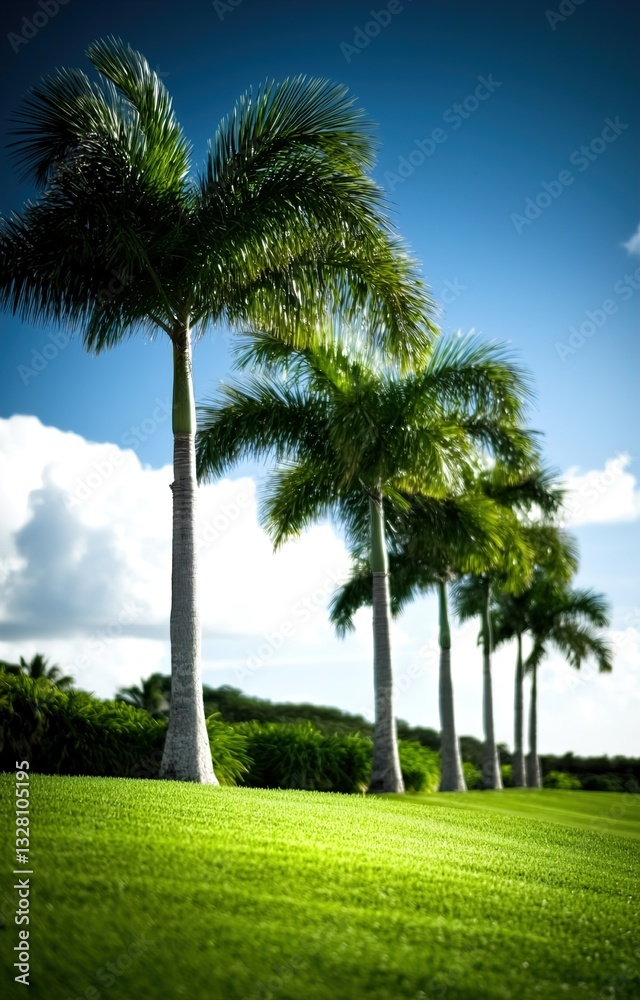 Fototapeta premium majestic palm trees, with their towering trunks, 