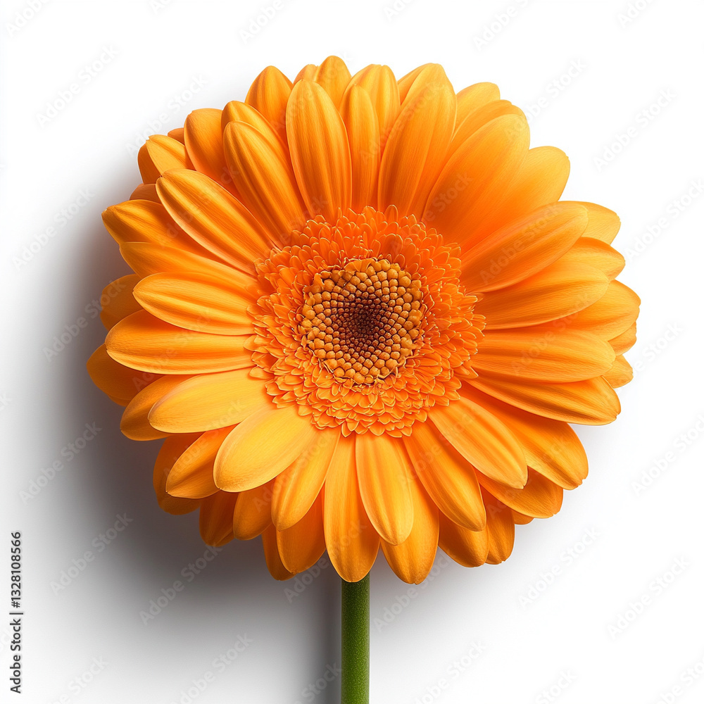 a vibrant orange gerbera daisy, with its bright color and striking central flower a vibrant orange gerbera daisy, with its bright color and striking central flower