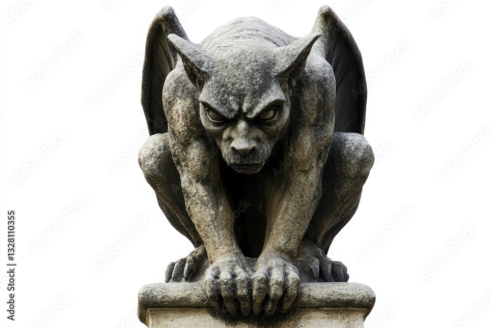 Obraz premium Gargoyle statue isolated on a white background
