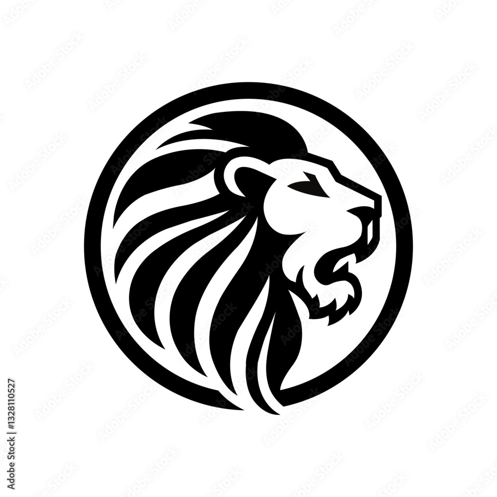 Naklejka premium lion head mascot logo