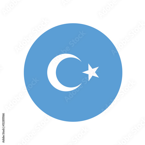 Vector Flag of uyghur-Hand holding a Flag of East Turkestan flag