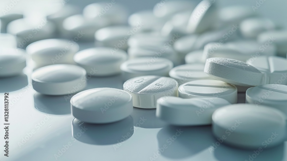 A close-up view of scattered white tablets, illustrating the theme of health and wellness. A close-up view of scattered white tablets, illustrating the theme of health and wellness.
