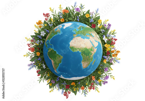 Earth Day Celebrate Our Planet with Vibrant Floral Wreath