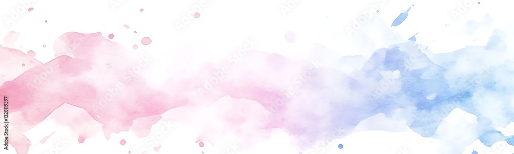 Soft watercolor texture blending pink and blue tones, ideal for backgrounds and designs.