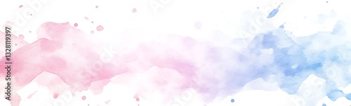 Obraz na płótnie Soft watercolor texture blending pink and blue tones, ideal for backgrounds and designs. w salonie