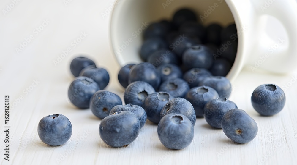 A white cup with blueberries in it A white cup with blueberries in it