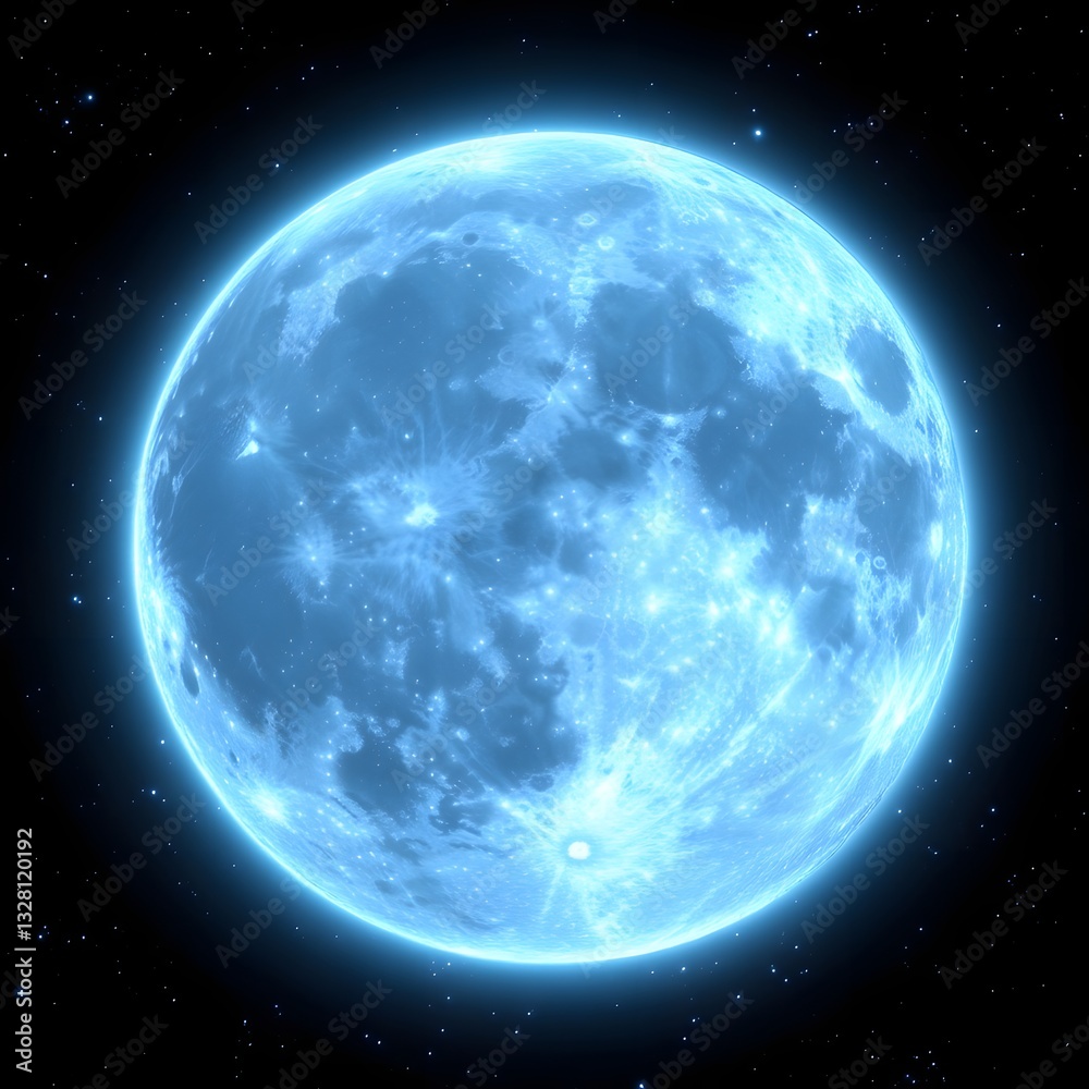Fototapeta premium Blue Moon in the Night Sky