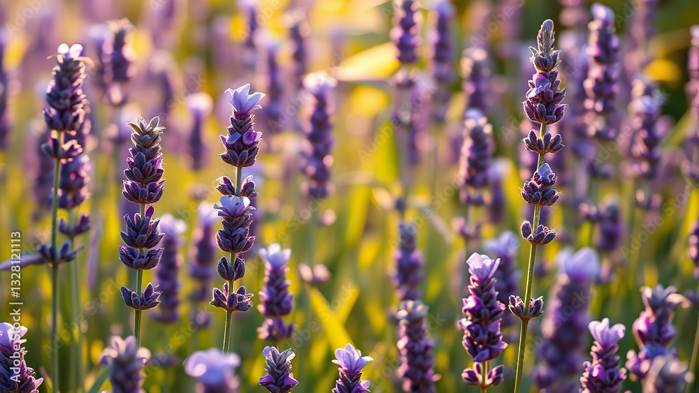 Fototapeta premium Lavender Allure: Appreciating the Captivating Palette and Calming Presence of a Fragrant Floral Oasis