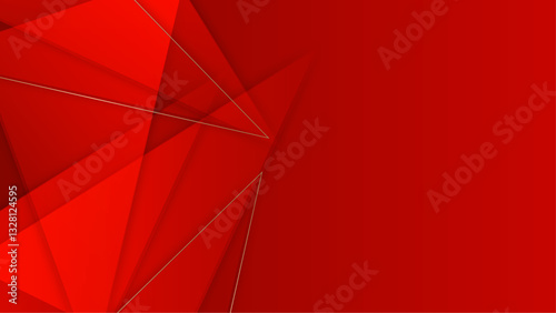 minimal red triangle geometric abstract background vector illustration