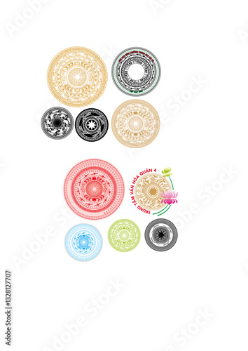 music, coffee, patterns, bronze drums, medals