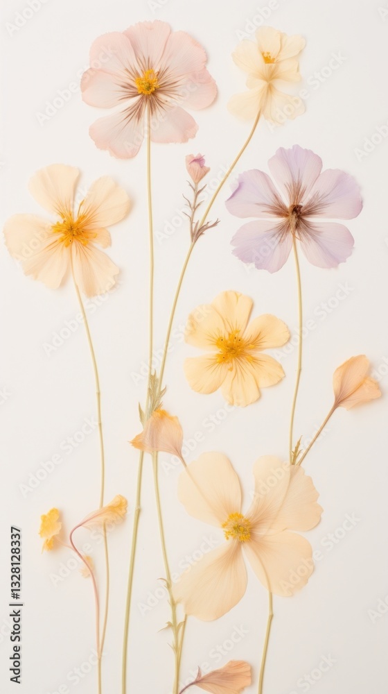 Fototapeta premium Real pressed primrose flower petal plant.