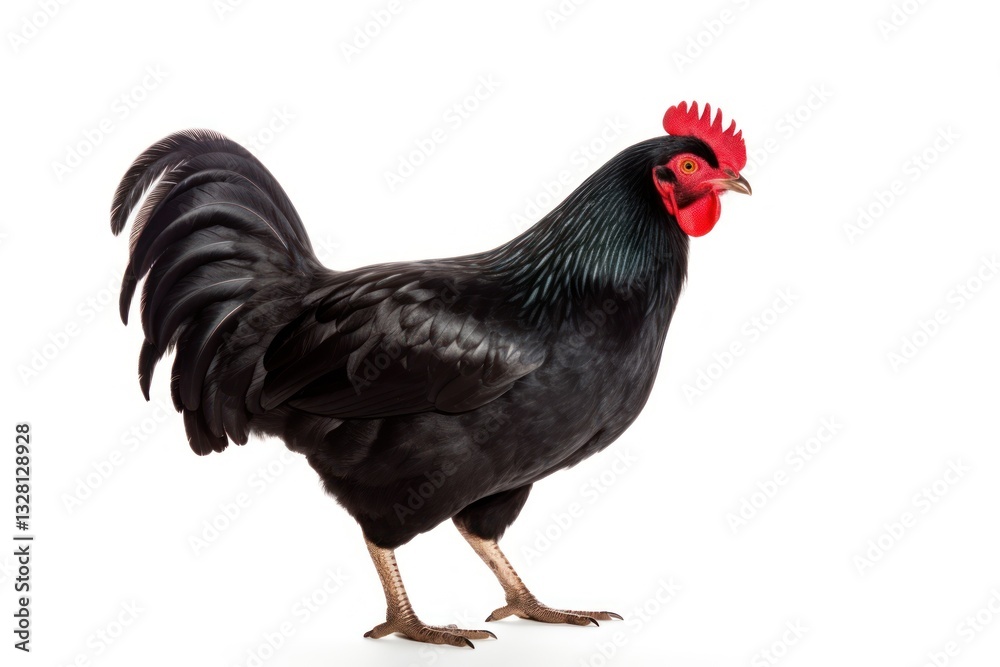 Fototapeta premium Black Hen chicken poultry animal.