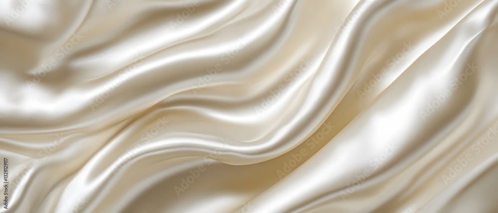 Obraz premium Shiny ivory silk texture. Luxury fabric.