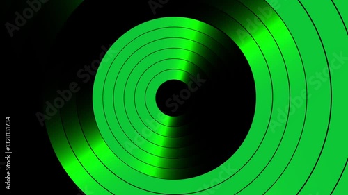 Wallpaper Mural green semicircle animation with glowing lines rotating on a black full screen Torontodigital.ca