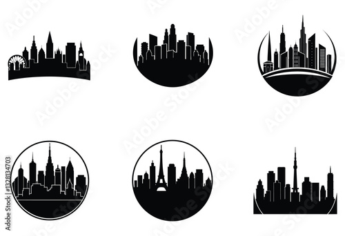 City Skyline Silhouettes from Around the World 