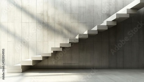 Modern Minimalist Staircase Design in Bright Interior Space