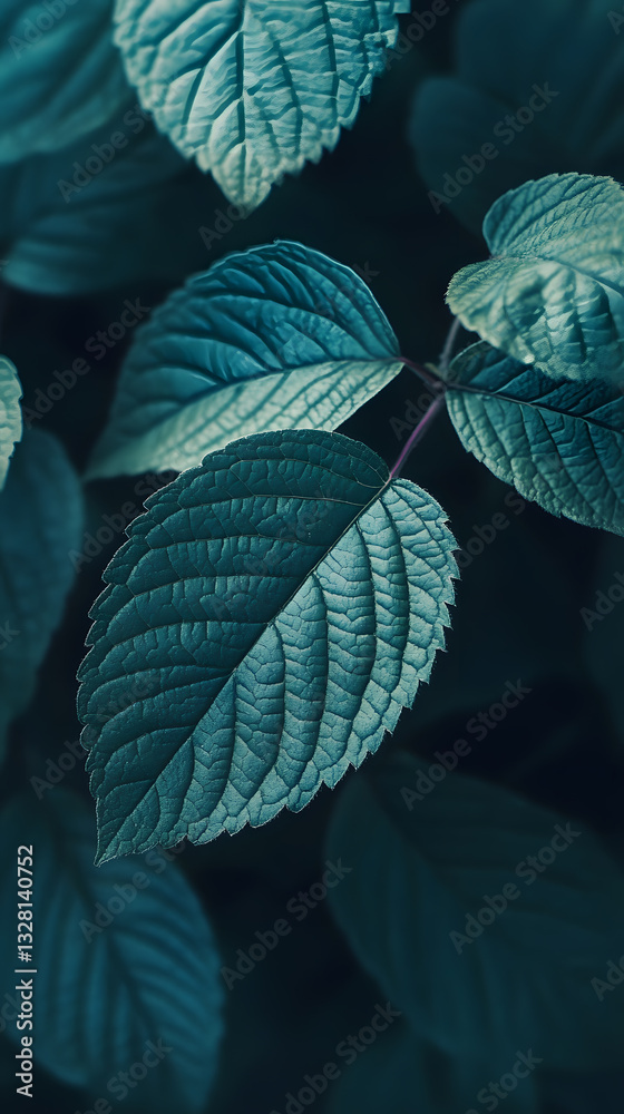 Fototapeta premium Close-up material of blue-green leaves