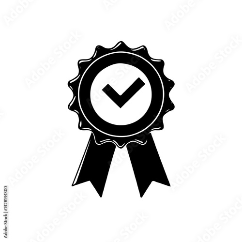 Certification badge award seal ribbon checkmark