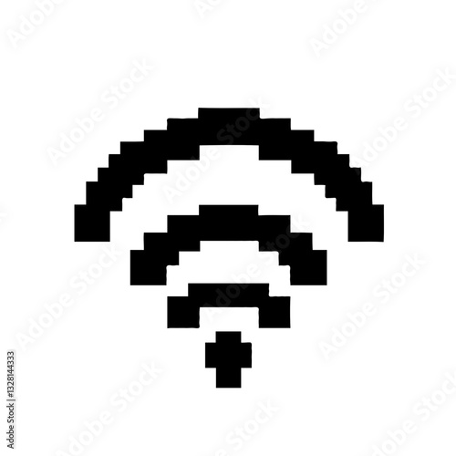 Pixelated wifi signal internet digital connection icon