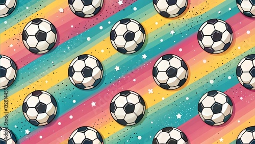 Seamless soccer ball pattern background
