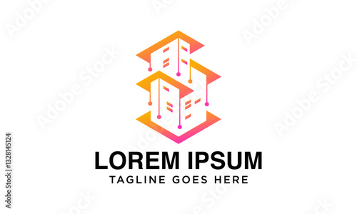 creative premium logo negative space building