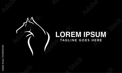unique horse head line premium logo