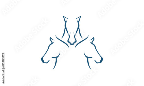 unique horse head line premium logo