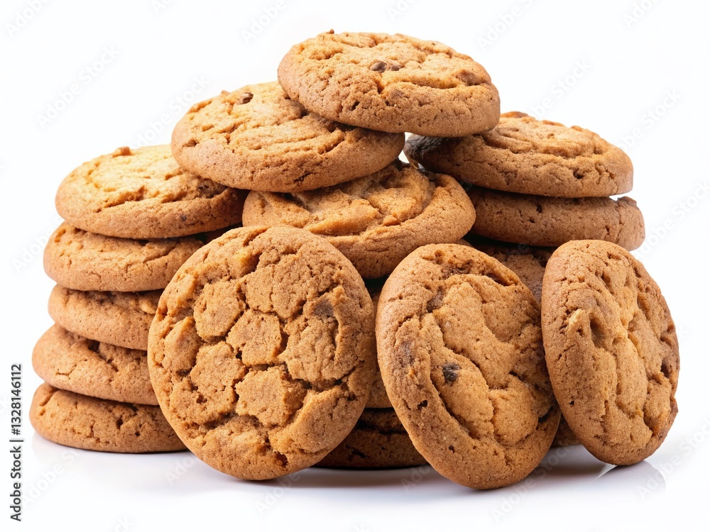 Minimalist Stack of Light Brown Cookies - Sweet Bakery Food Banner Minimalist Stack of Light Brown Cookies - Sweet Bakery Food Banner