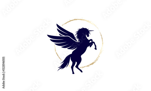 premium logo pegasus horse, unicorn