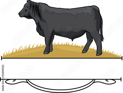 black angus livestock show logo with separate background