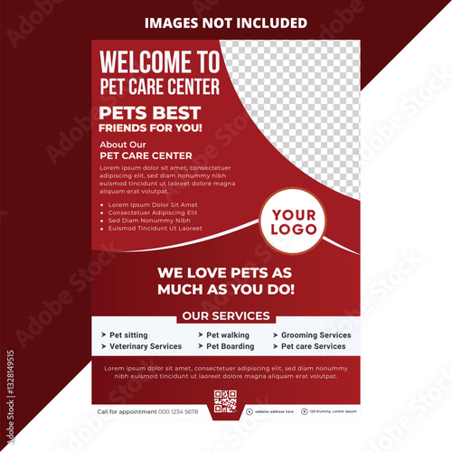 Pet sitting, Pet shop flyer template