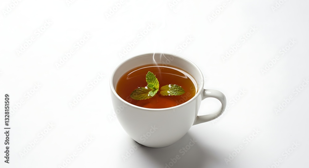 Tea with Mint Garnish Tea with Mint Garnish