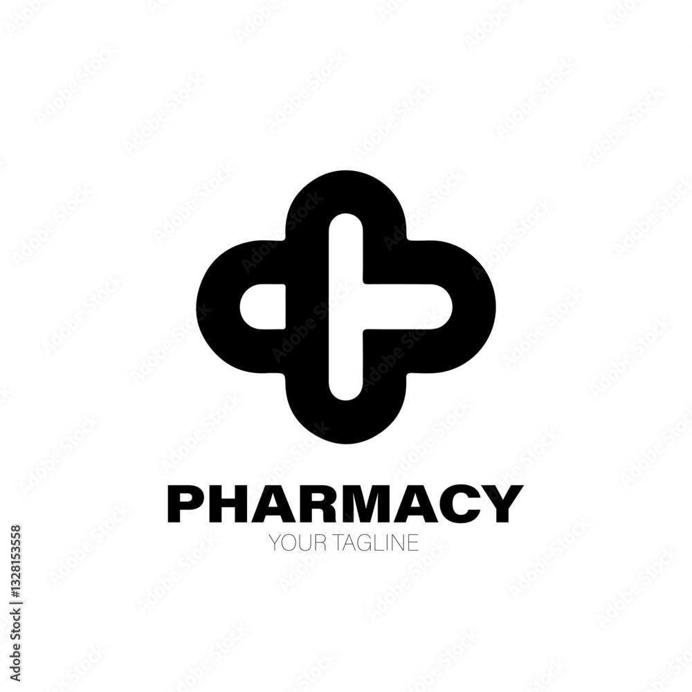 Pharmacy Logo. Pharmacy Logo Design. Pharmacy Logo Brand. Pharmacy Logo Vector Design Isolated on White Background