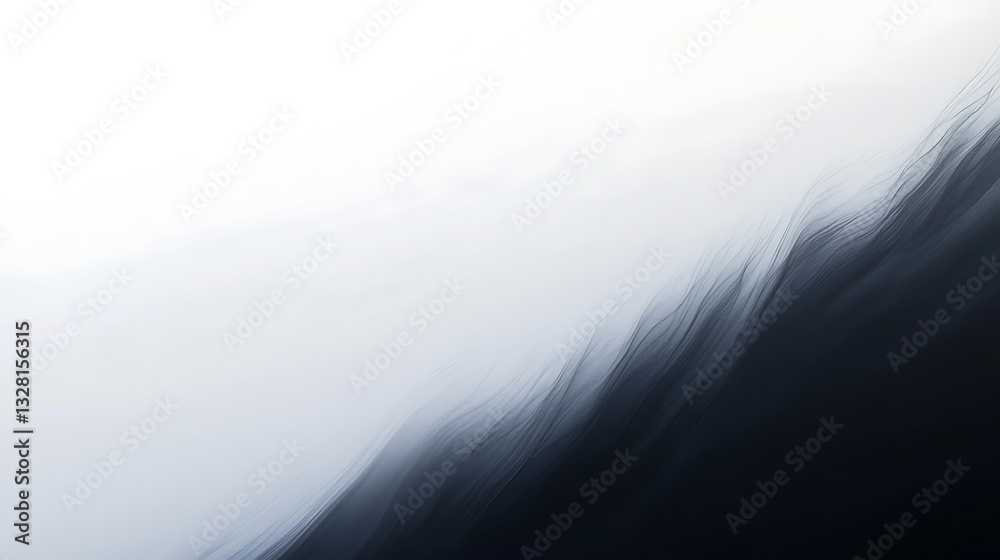 Fototapeta premium Abstract Black and White Curved Lines Digital Art, waves wallpaper design
