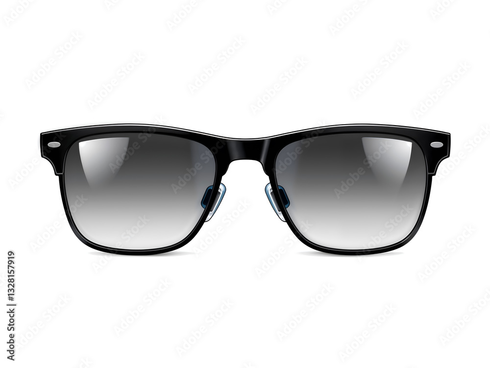 Stylish black sunglasses with gradient lenses, isolated on white. Generative AI Stylish black sunglasses with gradient lenses, isolated on white. Generative AI