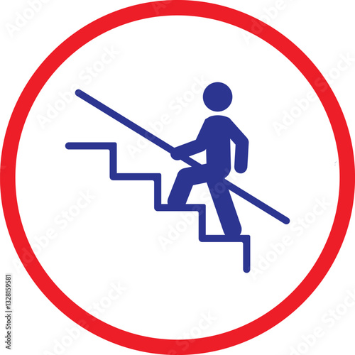 holding onto the stair railing