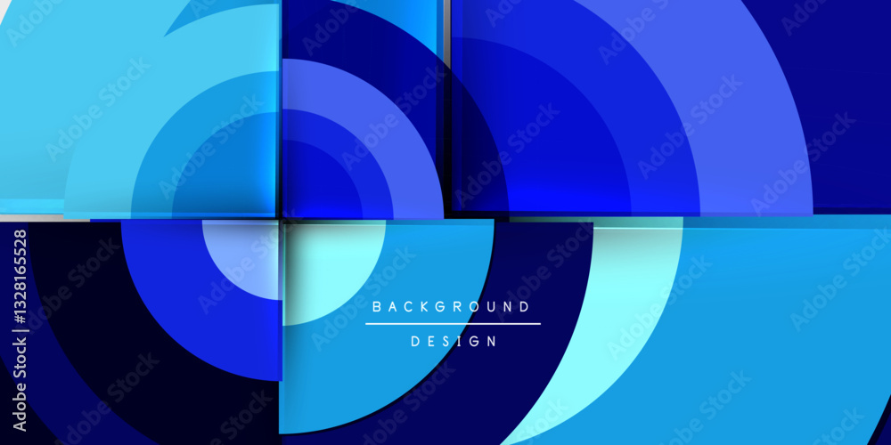 Fototapeta premium Techno circles and semi circles. Vector Illustration For Wallpaper, Banner, Background, Card, Book Illustration, landing page
