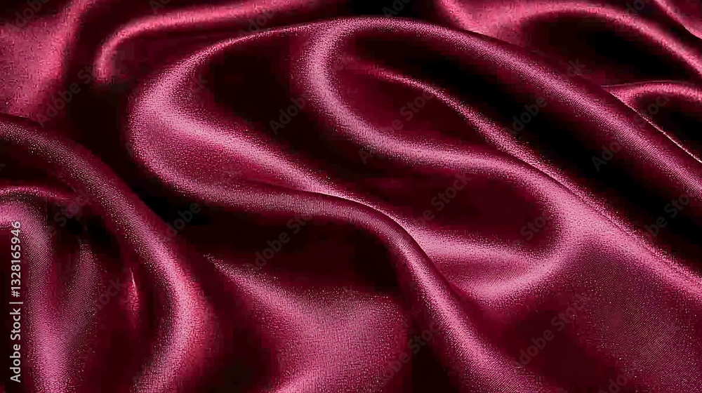 Fototapeta premium Luxurious burgundy silk fabric texture.