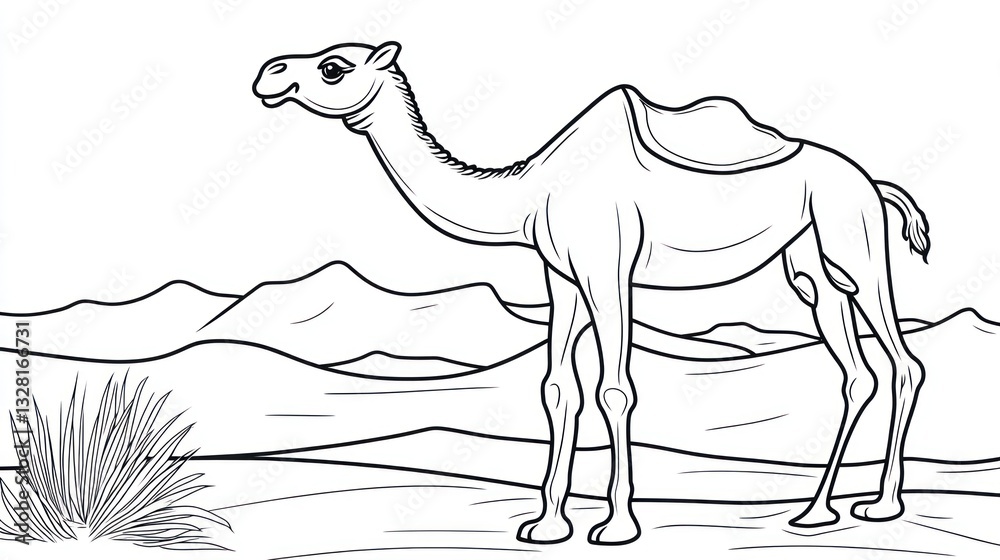 Fototapeta premium Desert Camel Illustration