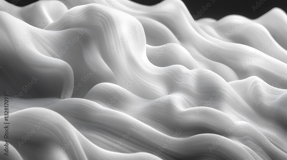 Fototapeta premium Abstract Black and White Textured Surface Wave Patterns, Cream wallpaper illustration curves and waves