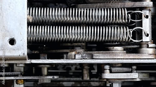 Gray Springs In A Mechanical System In Operation
