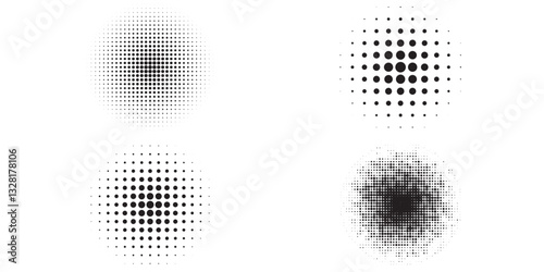 Halftone gradient. Dotted gradient, smooth dot spray and seamless halftone dot background
