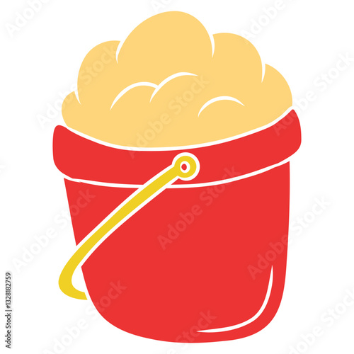 sand bucket. sandbox summertime toy icon