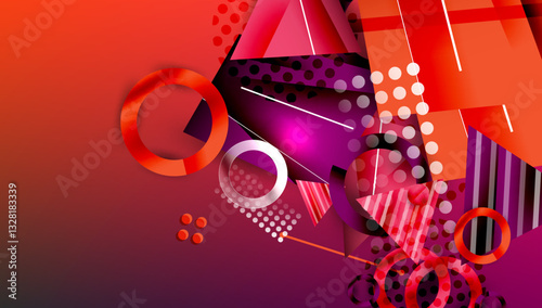 Abstract background geometric design with colorful gradients