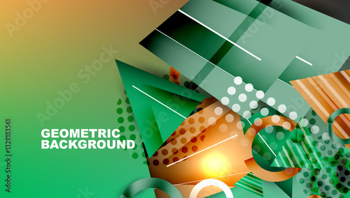 Abstract background geometric design with colorful gradients