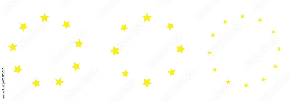 Star in circle vector icon. European union flag symbol. Stars of various sizes arranged in a circle. Round frame, border. vector illustration eps 888.
